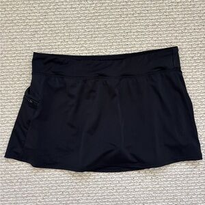 ShapeSolver By Mimi Flamingo Swim Skirt Women’s Size 16 Black With Side Pocket